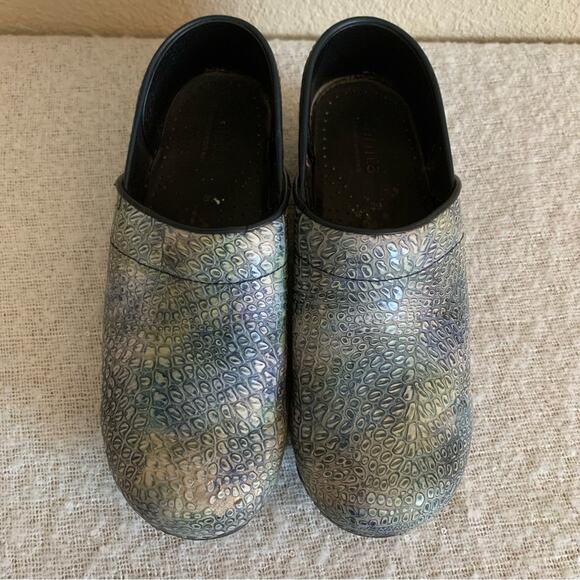 Sanita Reptile Embossed Leather Slip-On Clogs Gator Women’s Size 8 - Picture 13 of 14